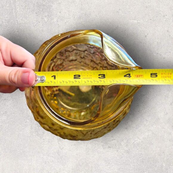 Vintage Anchor Hocking Lido Milano Amber Crinkle Pitcher 4 Tumblers Mid-Century - Picture 16 of 16